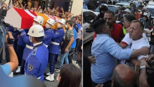 Ferhan Şensoyun cenazesinde çirkin saldırı! Tabuttaki bayrağı gören holiganlar hadlerini aştı