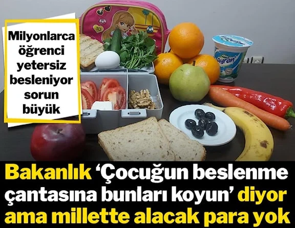 Yoksulluk beslenme çantasını da vurdu