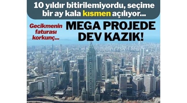 İstanbul Finans Merkezi'nde hesap 1,1 milyar dolar şaştı